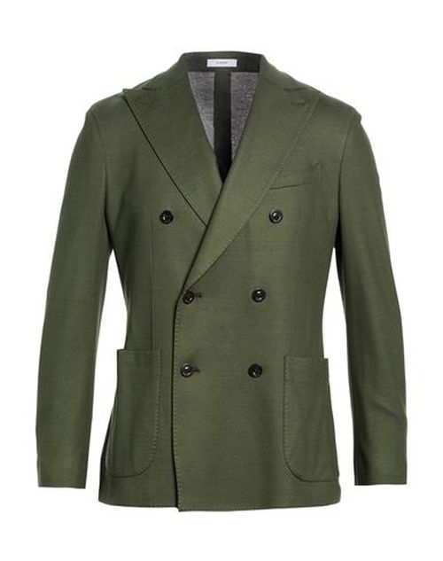 Man Blazer Dark green Size 40 Cotton