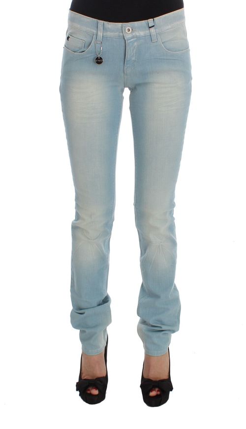 Cotton Blend Super Slim Jeans — Blue