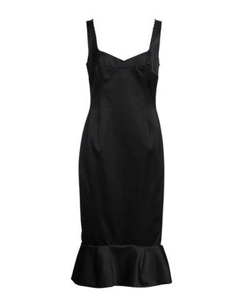 Woman Midi dress Black Size 6 Viscose, Cotton