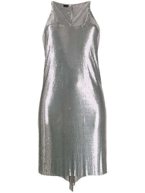 Metallized mesh dress - Silver