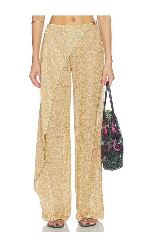 Oseree Lumiere Beads Pareo Pants in Tan. S. Also in