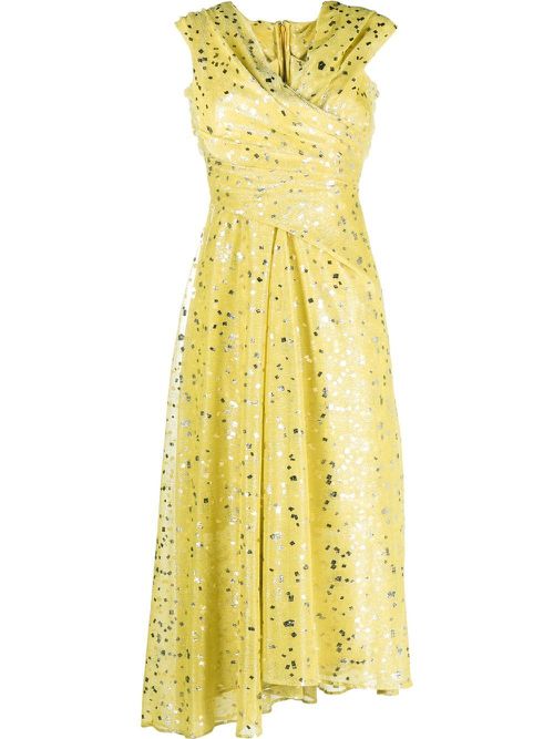 Off-shoulder midi dress - Yellow