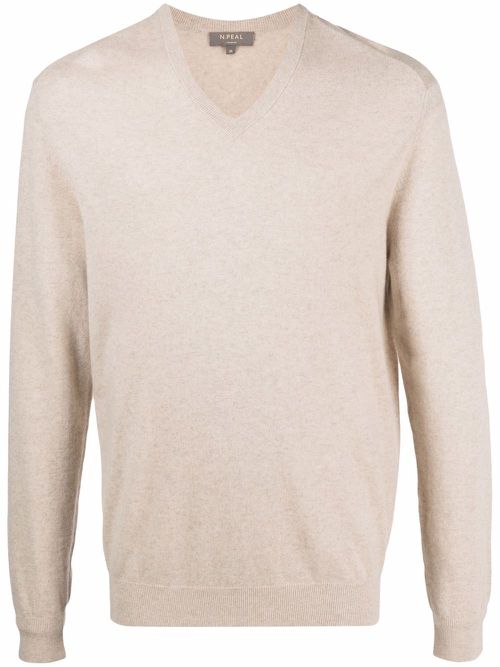 V-neck cashmere jumper - Neutrals
