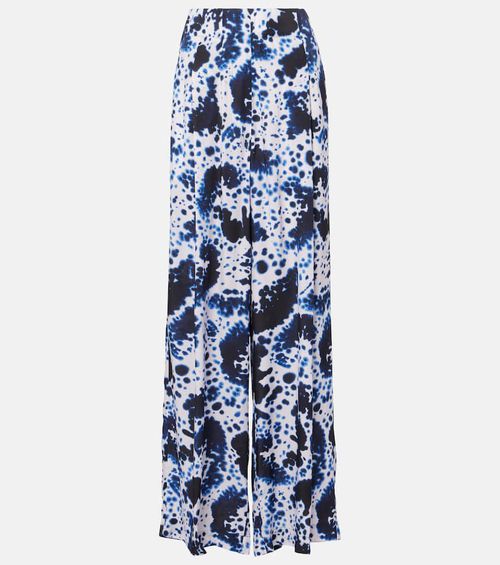Printed high-rise wide-leg pants
