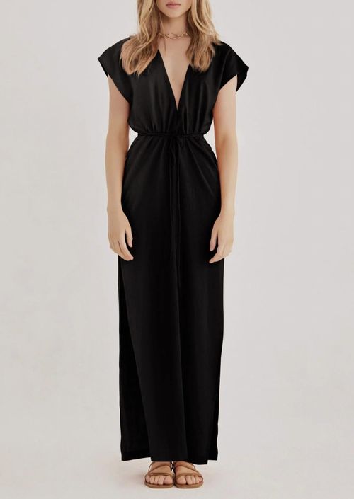 Roam Kaftan Dress In Black