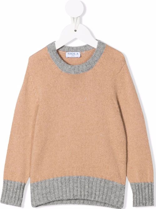 Two-tone crewneck sweater - Neutrals