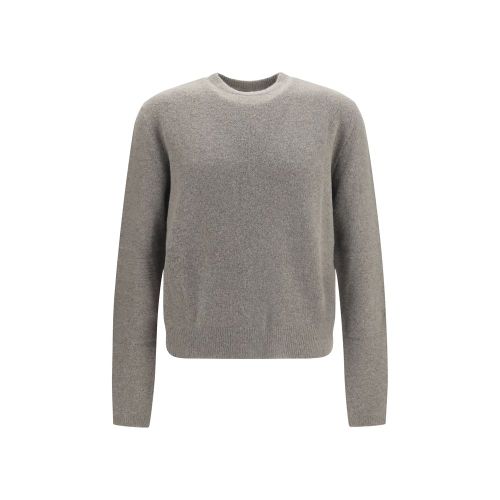 Cashmere-Blend Crewneck Sweater — Gray