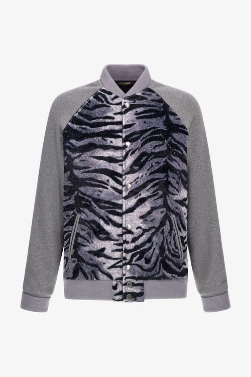 Zebra Print Sweatshirt With Buttons