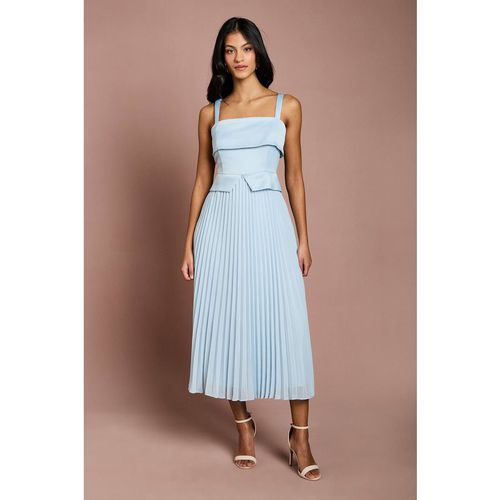 Coast Petite Square Neck Midi Dress In Light Blue
