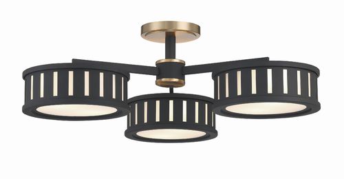Kendal 6-Light Ceiling Mount in Vibrant Gold with Forge Black