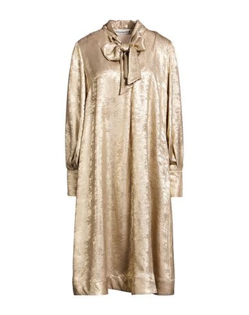 Woman Midi dress Gold Size 4 Polyester