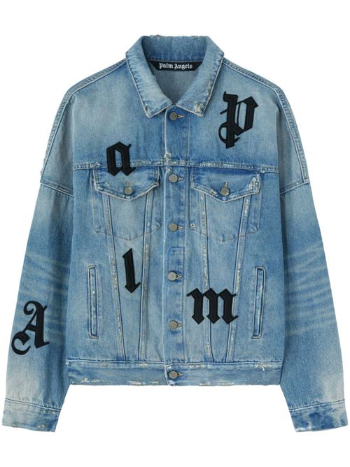 Logo-patches denim jacket - Blue