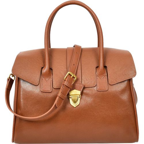 Womens Real Leather Shoulder Bag Large Size Classic Style Tacoma Tan