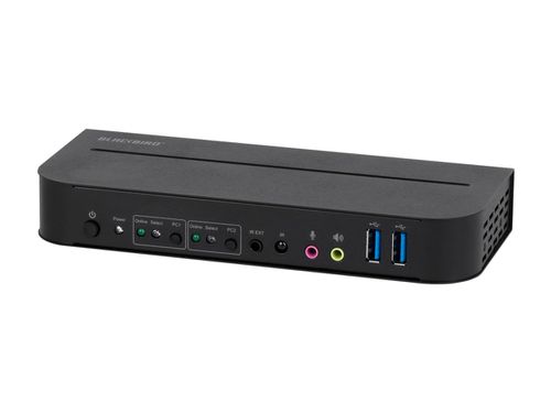 Monoprice Blackbird 4K DisplayPort 1.4 USB 3.0 2x1 KVM Switch, 4K@60Hz, HDR, YCbCr 4:4:4, HDCP 2.2