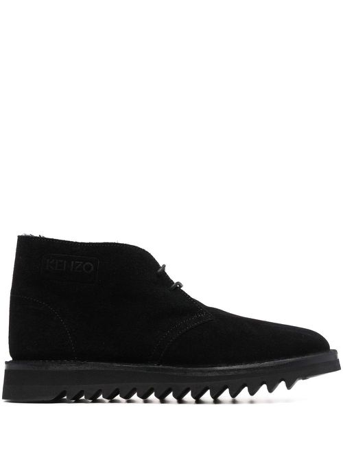 Embossed-logo detail boots - Black