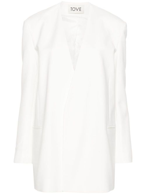 Saunders open-front blazer - White