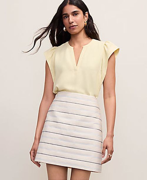 Ann Taylor Petite Flutter Sleeve Top