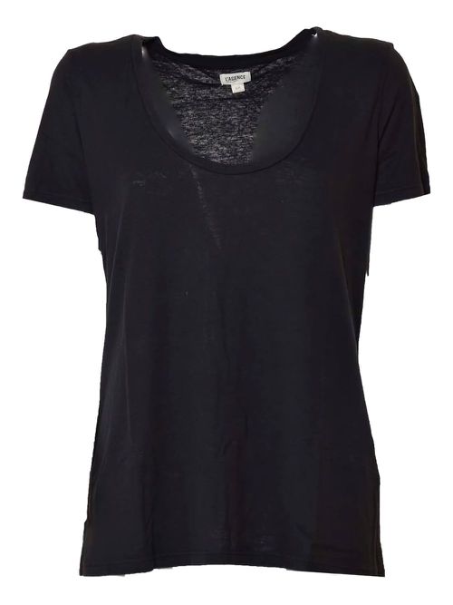L'Agence scoop-neck T-shirt - Black