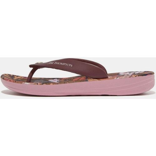 Fitflop Womens Fit Flop x Jim Thompson Leather Flip Flops in Brown