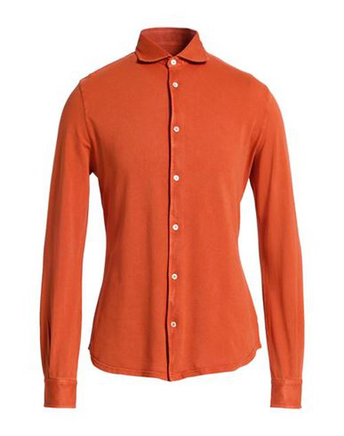 Man Shirt Rust Size 42 Cotton