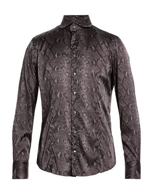 Man Shirt Dark green Size 15 ¾ Cotton, Elastane
