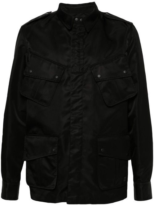 Logo-appliqué shirt jacket - Black