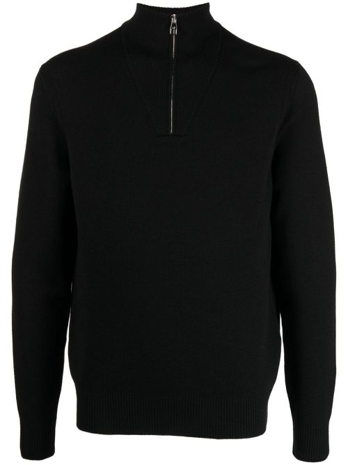 Half-zip wool jumper - Black