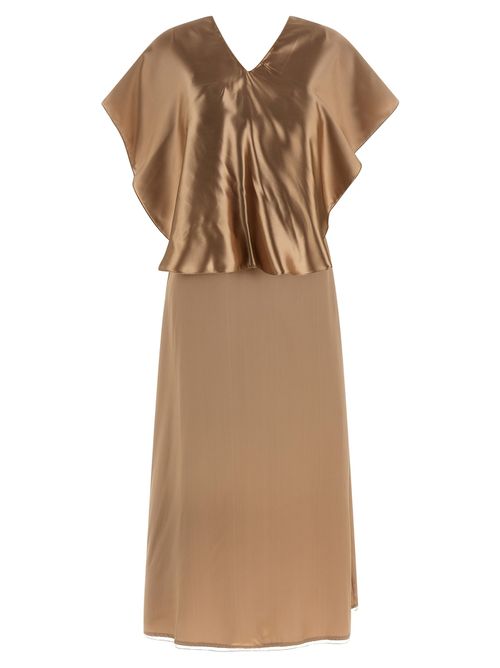 Dress With Cape Dresses Beige