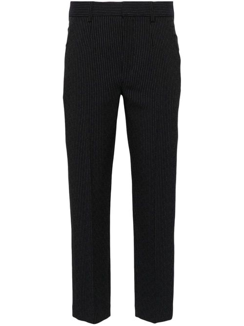 Pinstriped cigarette trousers - Blue