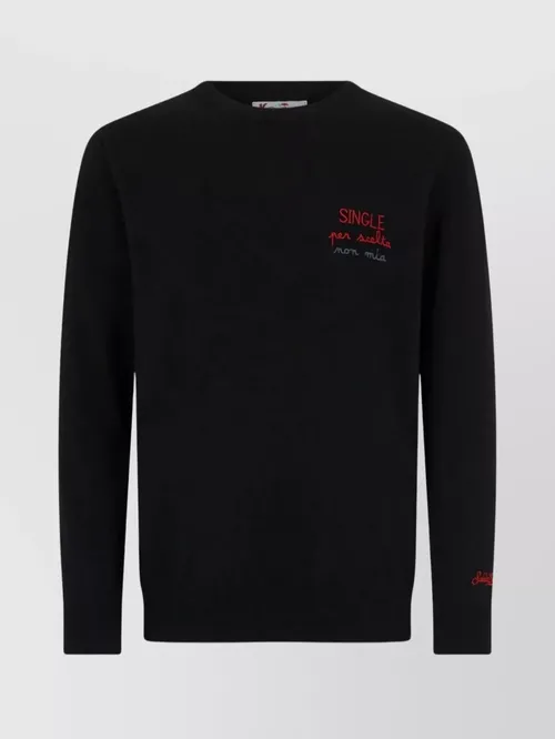 Saint Barth - crew neck sweater with long sleeves and embroidery
