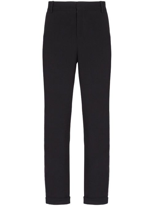Crystal-embellished tailored trousers - Black