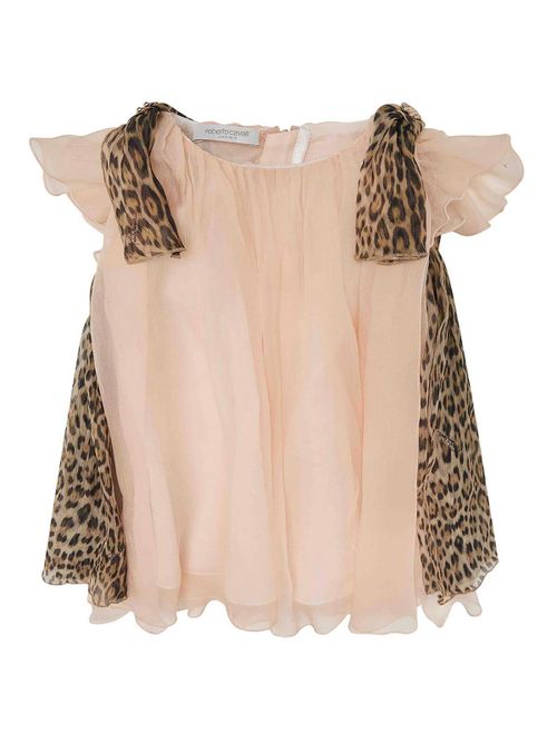 Dress With Leopard Print And Ruffles