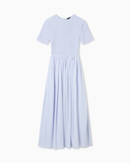 Techno georgette dress with drape