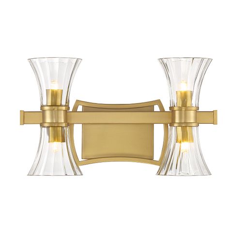 Warm Brass LED Bathroom Vanity from the Bennington Collection