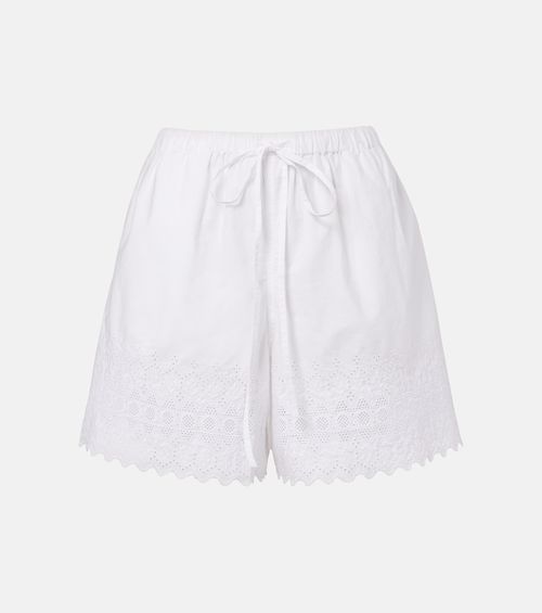 Broderie anglaise cotton poplin shorts