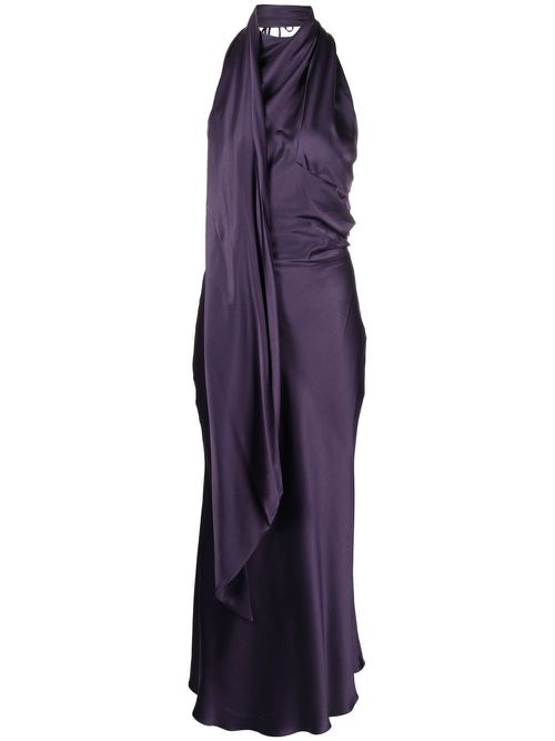 Halterneck midi dress - Purple