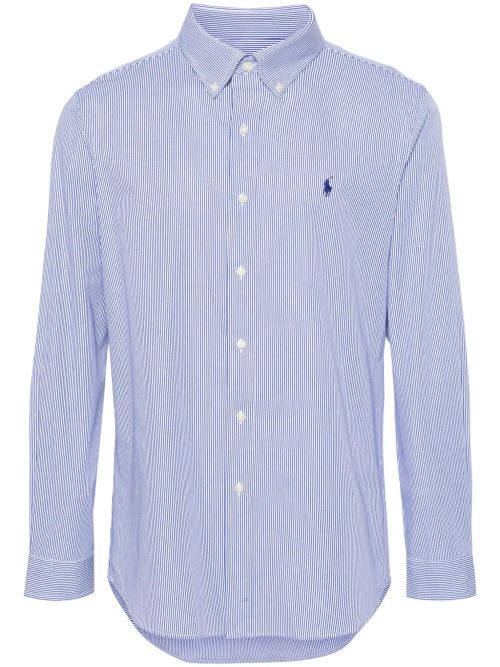 Slim Fit Striped Stretch Poplin Shirt