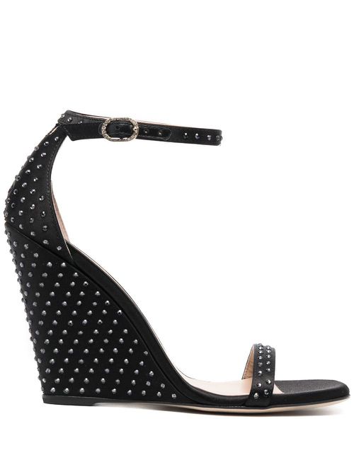 100mm crystal-embellished sandals - Black