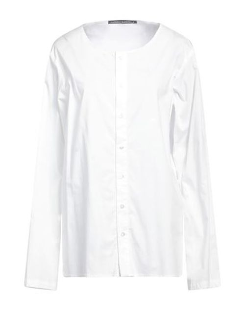 Woman Shirt White Size L Cotton, Elastane