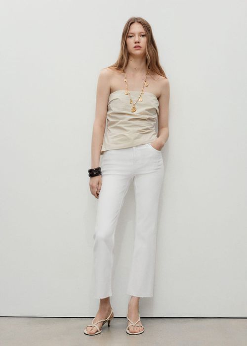 Sienna flared cropped jeans white - Woman - 