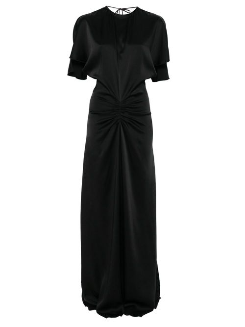 Gathered-waist maxi dress - Black