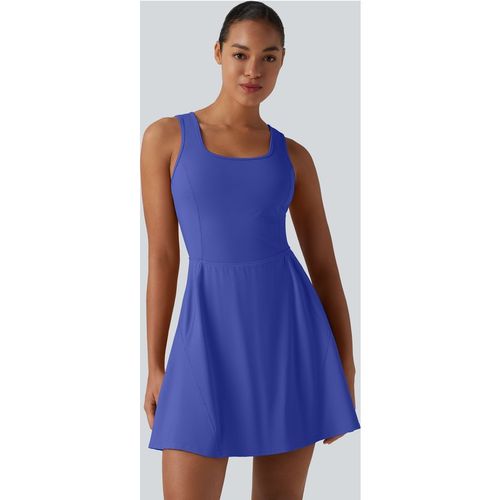 Halara SoftlyZero™ Airy 2-in-1 InstantCool Mini Dance Active Dress with Pockets-Easy Peezy Edition-Longer Length - Aster Blue