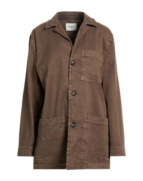 Woman Blazer Khaki Size 10 Linen, Cotton, Elastane