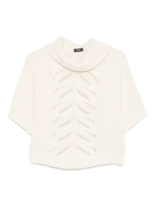 Ribbed Turtleneck Sweater — Cream