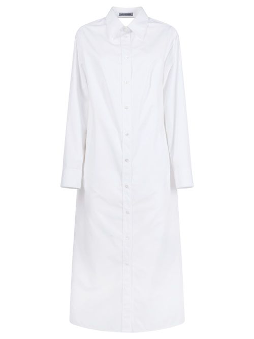 Draped Back Cotton Poplin Dress