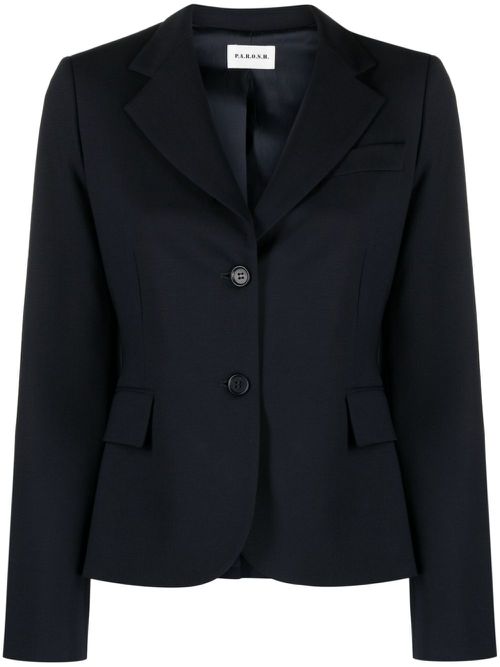 Notched-lapels single-breasted blazer - Blue