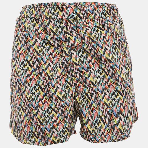 Multicolor Chevron Print Nylon Swim Shorts Xl
