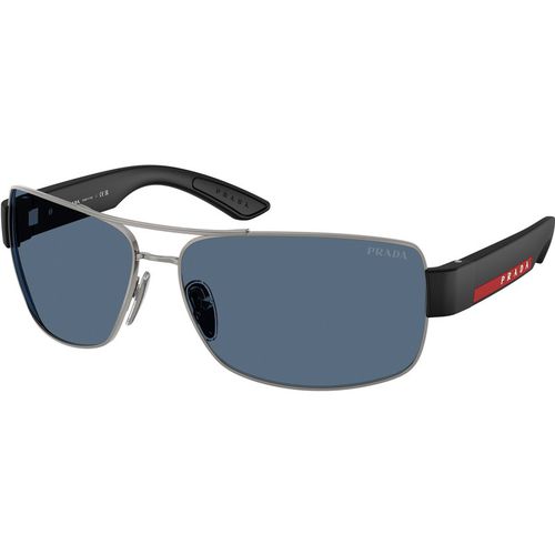 Prada Linea Rossa Man Prada Linea Rossa PS B52S 5AV06A Sunglasses Metal Grey Blue Geometric Norma