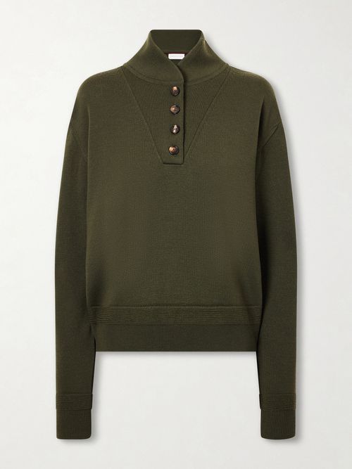 Alicia Wool Polo Shirt - Green