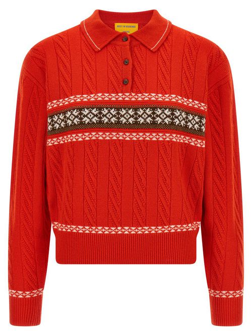 'Cable Collegiate Polo' Sweater
